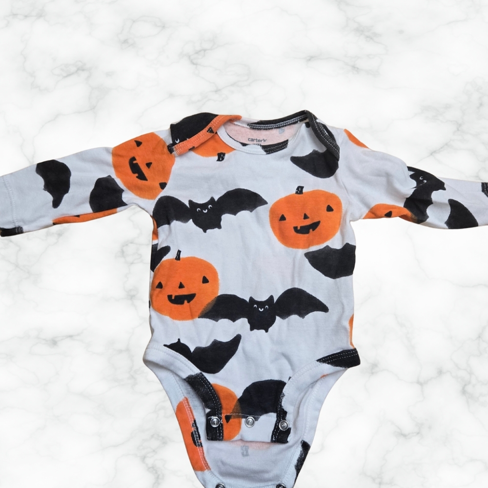 Carter's Halloween Bodysuit - Orange and Black